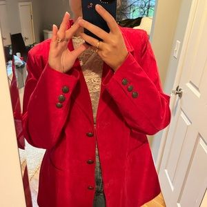 Bright Pink Authentic Suede Vintage Leather Jacket